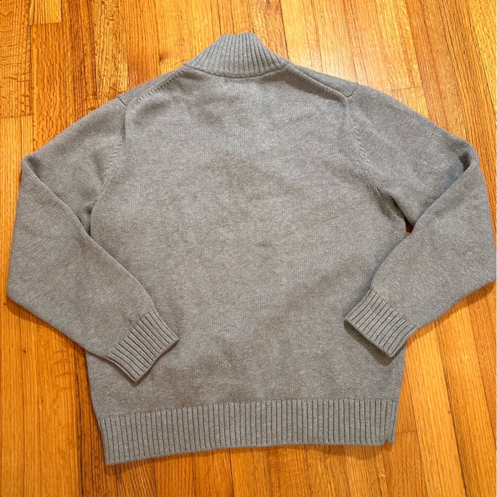 L.L.Bean Men's Cotton Knit 1/4 Zip Sweater in gray, Size. M - Picture 5 of 8